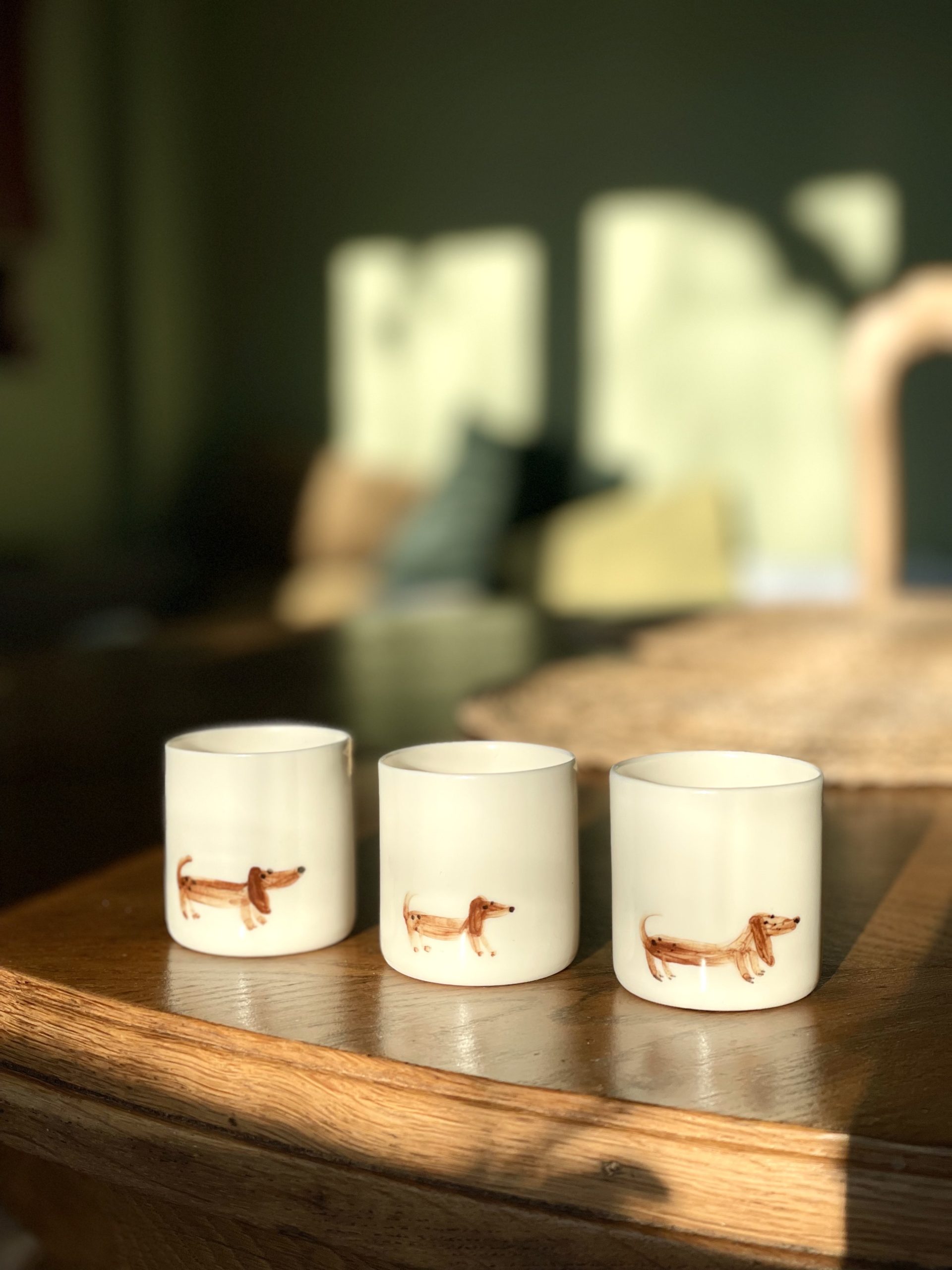 Espresso cup with hand-painted dogs, capacity 50 ml