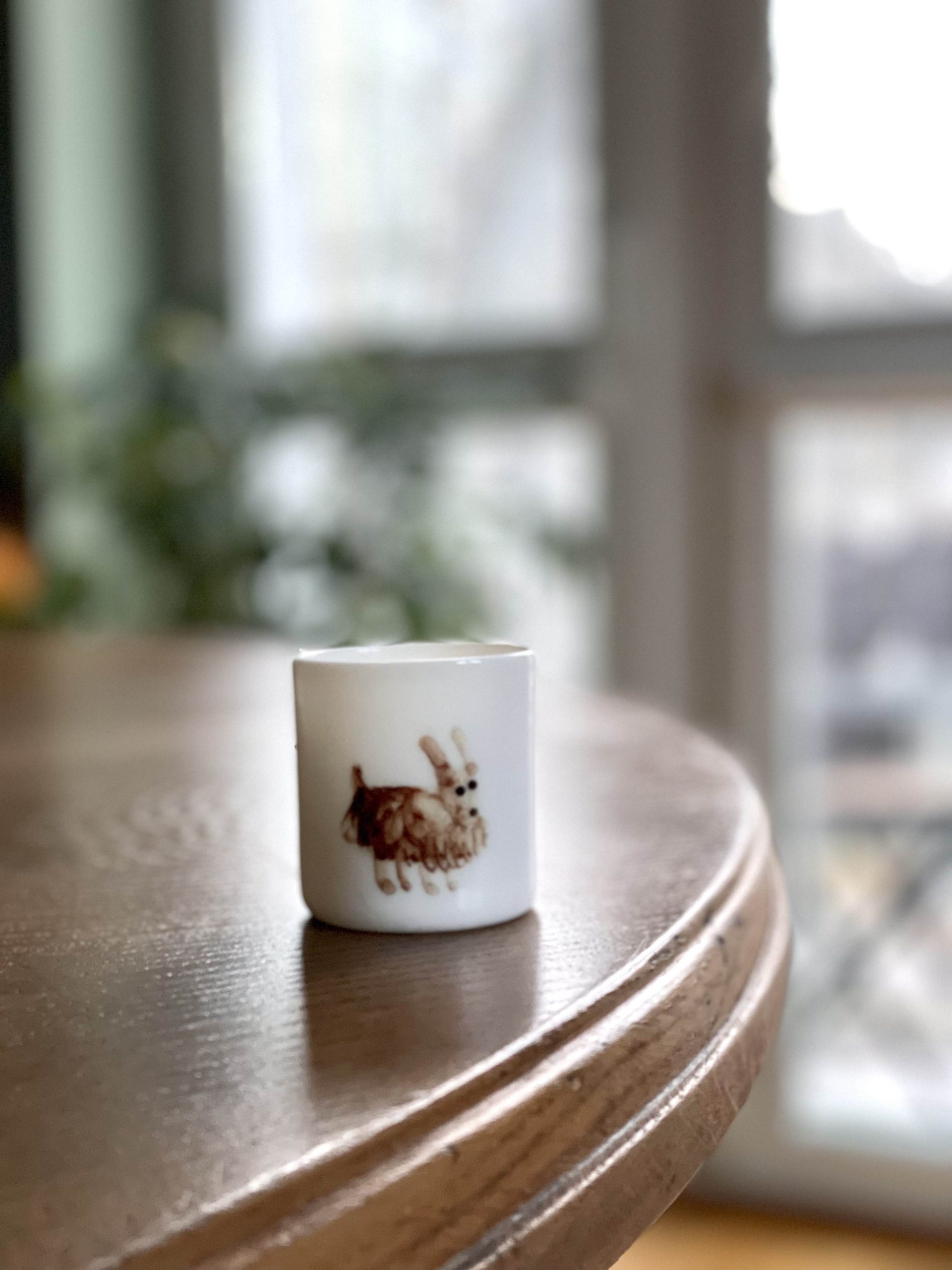 Espresso cup with print, dog illustration is hand-painted, capacity 50 ml