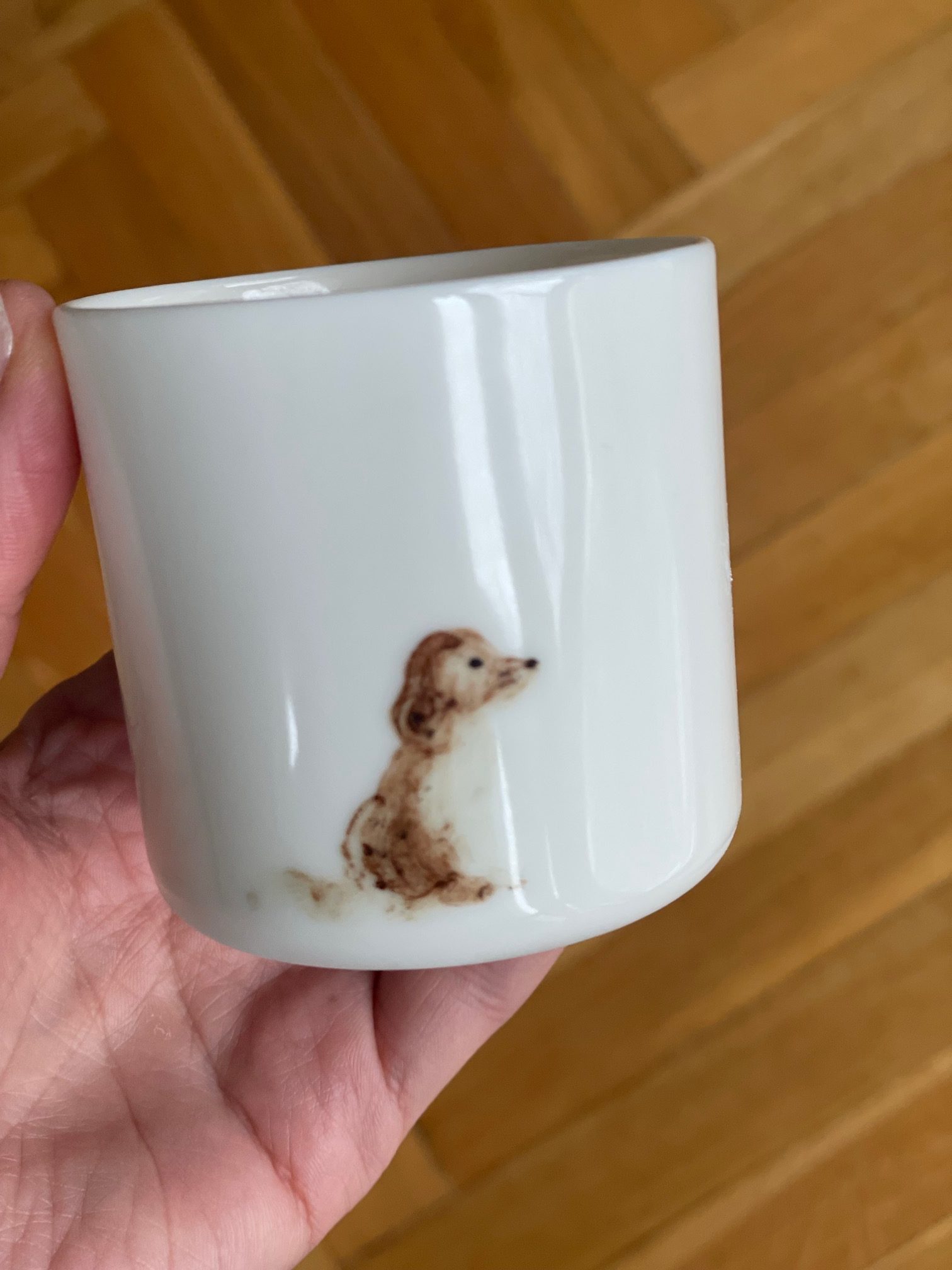 Czarki ceramiczne do herbaty z ilustracją psa